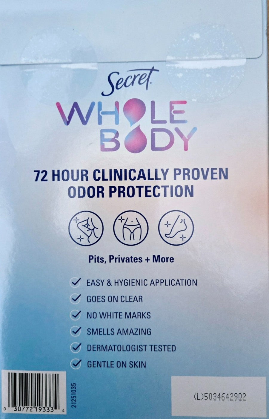 Secret Whole Body 72 Hour Deodorant Body Spray, Clinically Proven Odor Protection, Aluminum Free, Peach + Vanilla Blossom Fragrance, Dermatologist Tested, 3.5 oz 2 pack