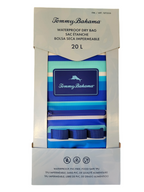 Tommy Bahama waterproof dry bag packaging with striped design