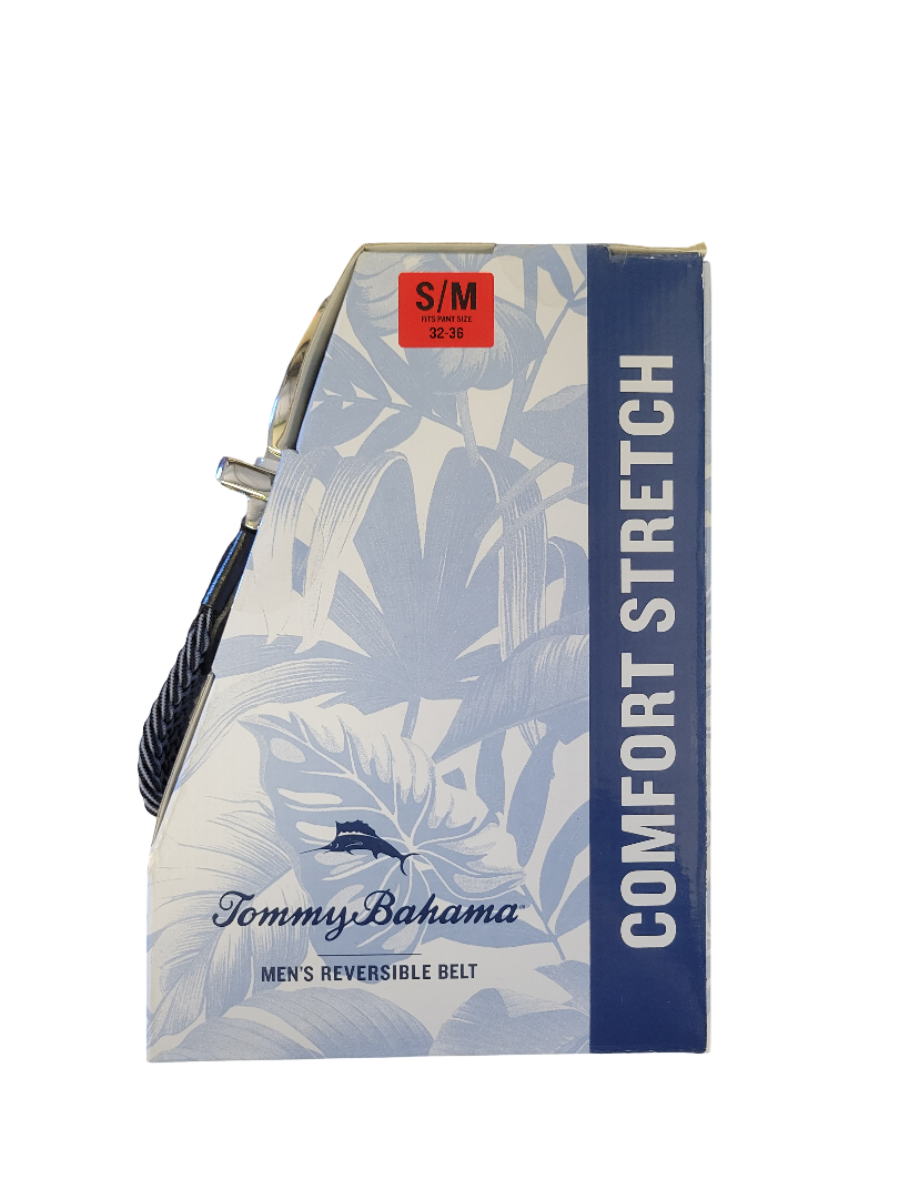 Tommy Bahama Men's Reversible Belt, Stretch Braided Style with Leather Trim