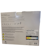Back of a light bulb packaging with text and graphics on a white background