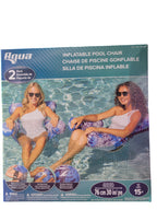 Aqua Inflatable Pool Chair, 30 in Length, 250 lb Weight Capacity, 2 Pack