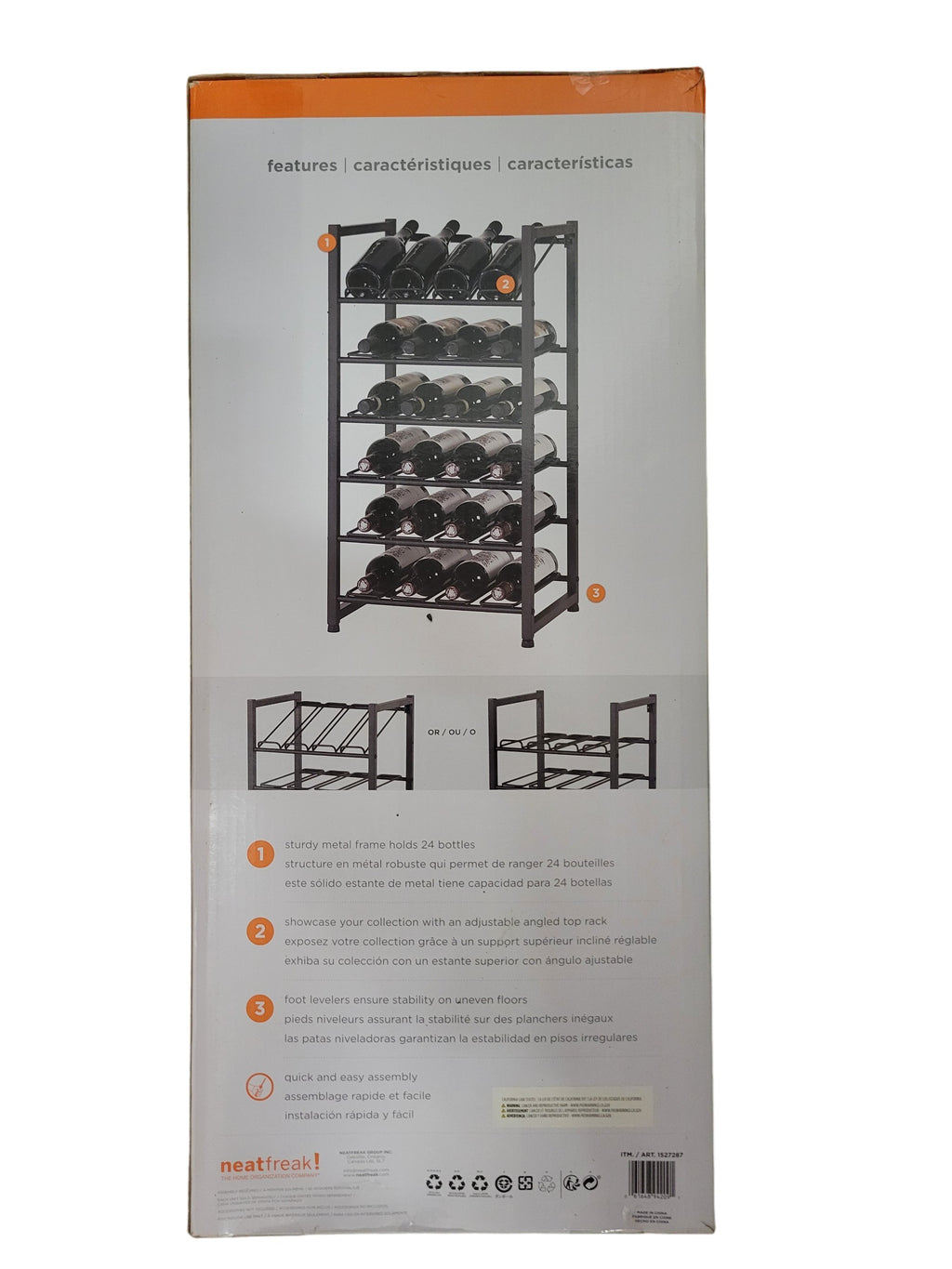 Neatfreak 24 Bottle Stacking Metal Wine Rack - 16.5" w x 13.5" d x 31.6" h