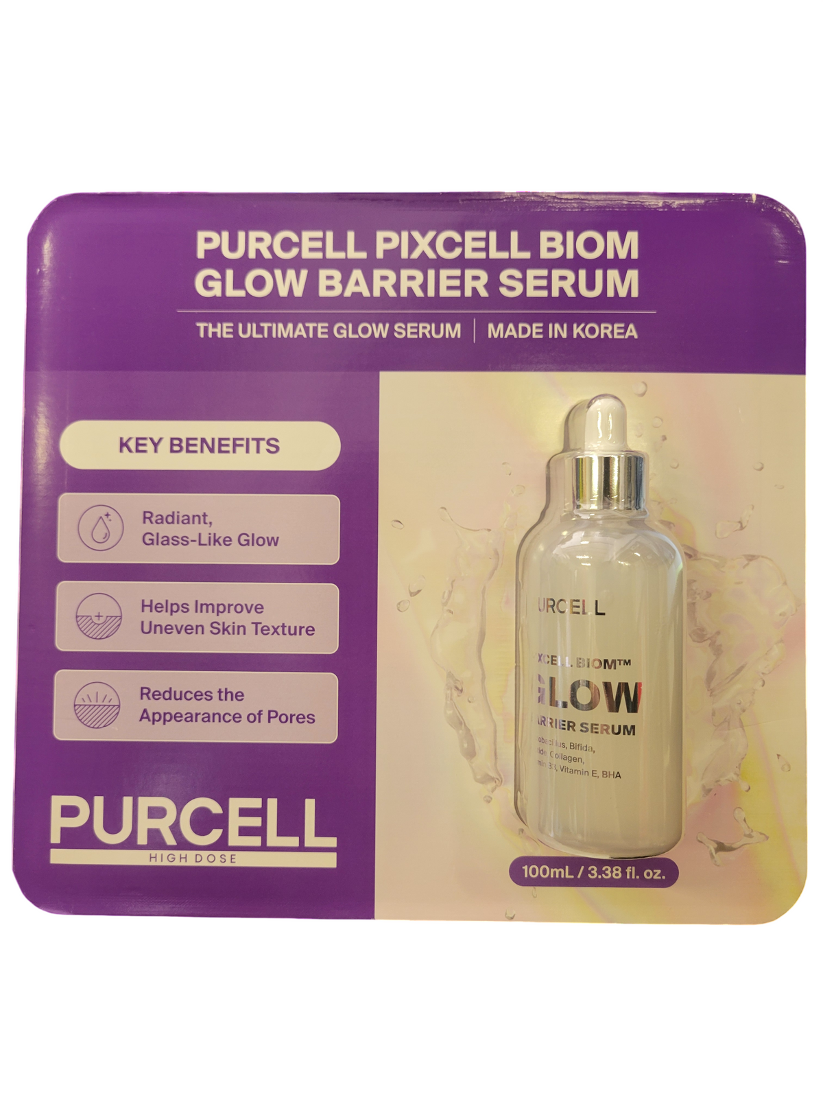 Purcell Pixcell Biom Glow Barrier Serum, 3.38 Fl Oz
