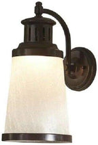 Allen & Roth Outdoor LED Wall Lantern Everdene Bronze with Frosted Crackle Shade