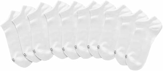 K BELLS No Show Socks, 10 Pairs, Assorted Solids and Stripes, Fits Shoe Sizes 5.5-10