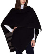 Ike Behar Ladies' Reversible Wrap with High Pile Fleece Black