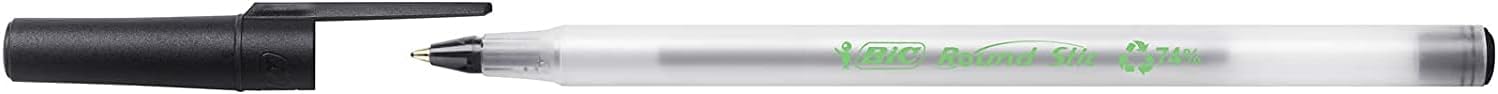 BIC Ecolutions Round Stic Ballpoint Pen, Medium Point (1.0mm), Black, 144-Count, For a Smooth Writing Experience