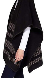 Ike Behar Ladies' Reversible Wrap with High Pile Fleece Black
