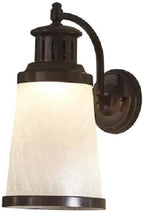 Allen & Roth Outdoor LED Wall Lantern Everdene Bronze with Frosted Crackle Shade