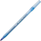 BIC GSM609BE Round Stic Ballpoint Pen,Med. Pt,Value Pk,60/BX,Frost/BE Ink