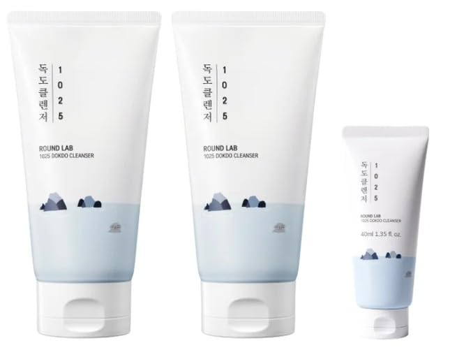 Round Lab 1025 Dokdo Cleanser Low pH Moisturizing Facial Cleanser Kit of 2 150ml + 1 40ml