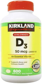 Kirkland Signature Maximum Strength Vitamin D3 2000 I.u., Soft Gels, 600-Count