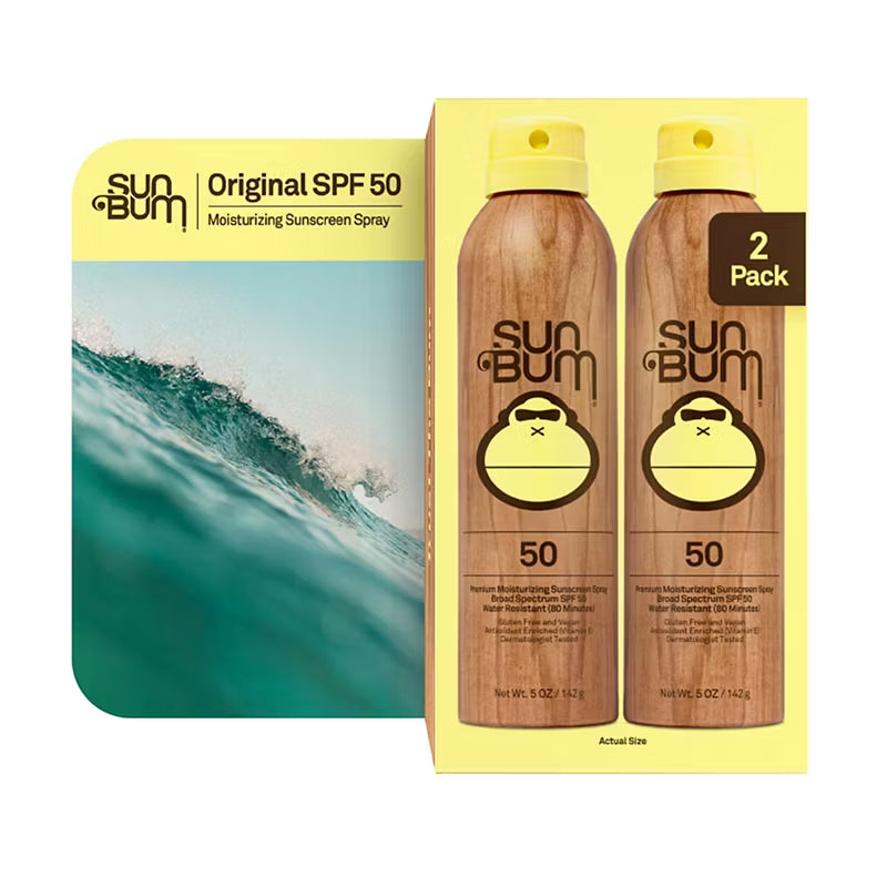 Sun Bum Originals Spf 50 Sunscreen Sprays 2 Pack Vegan and Reef Friendly (Octinoxate & Oxybenzone Free) Broad Spectrum Moisturizing Uva/Uvb Sunscreen With Vitamin E