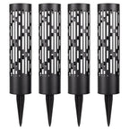 Testrite Solar Pathway Lights with Rotating Light Effects, LED, 50 Lumens, Water Proof, Solar Powered, 360 Degrees, 4 Pack
