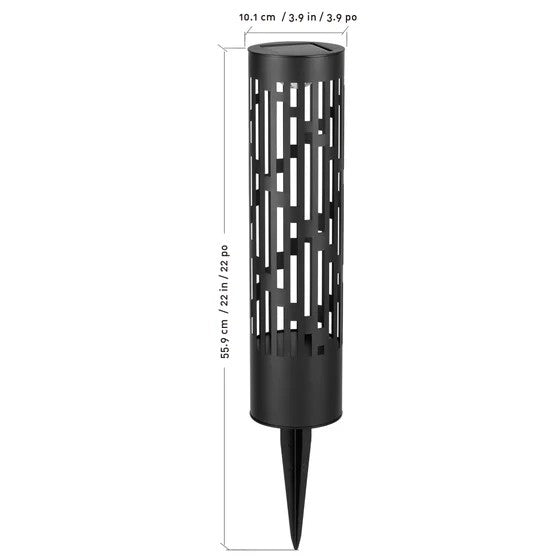 Testrite Solar Pathway Lights with Rotating Light Effects, LED, 50 Lumens, Water Proof, Solar Powered, 360 Degrees, 4 Pack