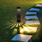 Testrite Solar Pathway Lights with Rotating Light Effects, LED, 50 Lumens, Water Proof, Solar Powered, 360 Degrees, 4 Pack