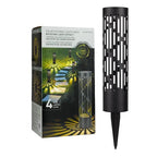 Testrite Solar Pathway Lights with Rotating Light Effects, LED, 50 Lumens, Water Proof, Solar Powered, 360 Degrees, 4 Pack