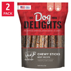 Dog Delights Chewy Beef Sticks Dog Treats 3 lb Bag | Real Beef, No Artificial Additives, All Life Stages, Training Treats, Soft & Chewy Texture