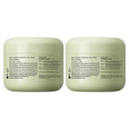 Two green jars with labels on a white background