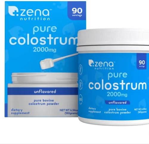 Zena Nutrition pure colostrum supplement packaging on a white background