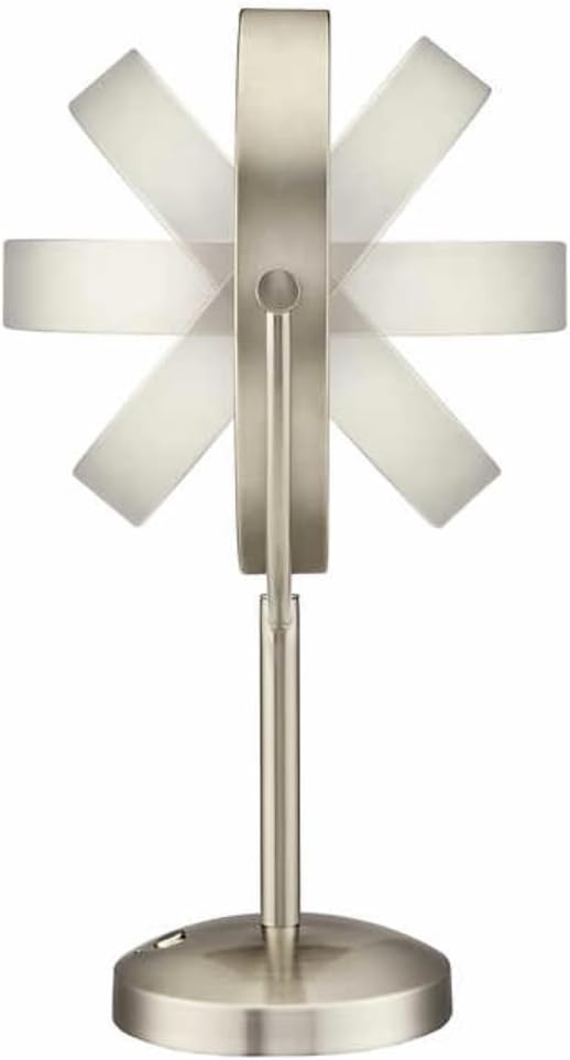 Conair Reflections Double-Sided LED Lighted Tabletop Mount Vanity Makeup Mirror, 1x/10x Magnification, Satin Nickel (Rechargeable)