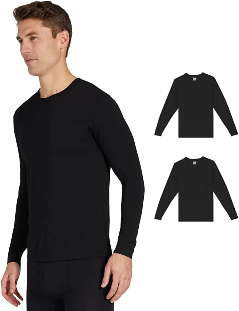 32 Degree Men's 2-Pack Performance Lightweight Thermal Baselayer Crewneck Top