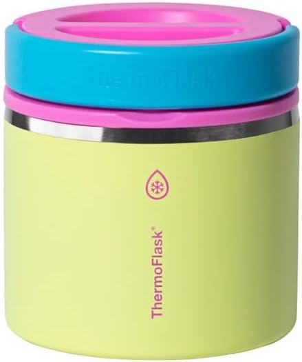 ThermoFlask 20 oz Insulated Food Jar, 2-Pack, Pink and Blue, Hot 12 Hours Cold 24 Hours (Pink and Yellow)