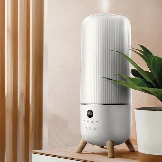 Warm and Cool Mist Ultrasonic Humidifier for Large Rooms - 2 Gallon Top-Fill Tank, UV-C Technology to Reduce Bacteria & Mold, 90-Hour Runtime, Smart Humidistat, Remote & Nightlight