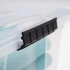 iris Buckle Up Storage Box, 12.9 Quart, Clear, 4 Count