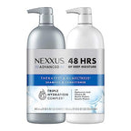Nexxus shampoo and conditioner set on a white background