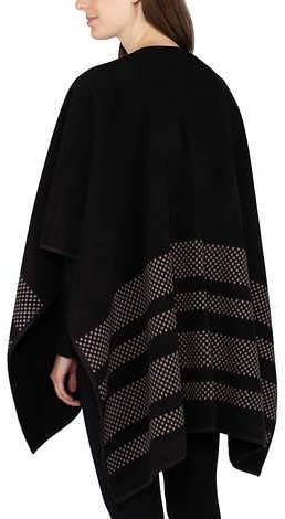 Ike Behar Ladies' Reversible Wrap with High Pile Fleece Black