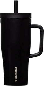 Corkcicle Leakproof Hydration Set, 2-Pack Go Cup XL (30oz) and Cruiser (22oz) Insulated Tumblers with Straws Black/Teal