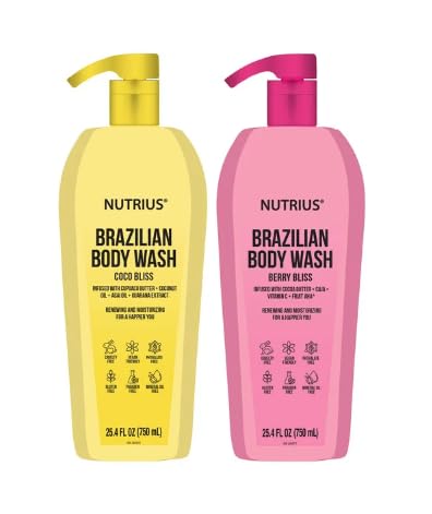 Brazilian Body Wash, Coco Bliss and Berry Bliss, 2 x 25.4 Fl Oz