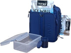 Titan Deep Freeze Fridge Cold Expandable Lunch Pack | Includes 2X 250g High Performance Ice Walls | Insulated Horizontal Design (Navy Blue)