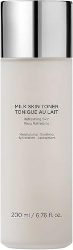 Milk Skin Rice Toner Glow Set - Deep Moisturizing, Niacinamide, Ceramide, Nature-Oriented Ingredients, Korean Skin Care, 2 ea 200ml/6.76 fl oz Milk Skin Toner and 15ml/0.50 fl oz Ceramic Cream Light