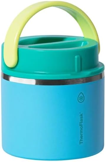 ThermoFlask 20 oz Insulated Food Jar, 2-Pack, Pink and Blue, Hot 12 Hours Cold 24 Hours (Blue and Green)