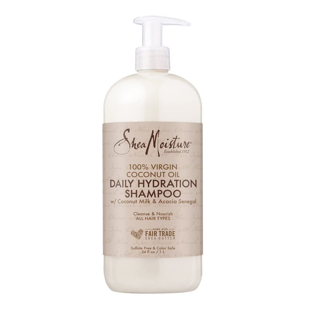 SheaMoisture 100% Virgin Coconut Oil Milk Daily Hydration, Shampoo, 34 FL OZ