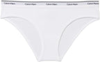 Calvin Klein Women’s Cotton Soft Stretch Bikini, 3-Pack (Black/White/Gray, Small)