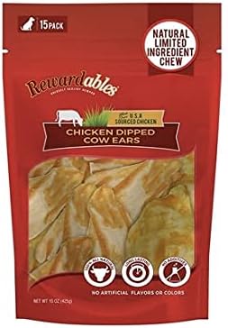 Rewardables Chicken Dipped Cow Ear 15 Count