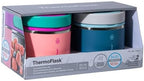 ThermoFlask 20 oz Insulated Food Jar, 2-Pack, Pink and Blue, Hot 12 Hours Cold 24 Hours (Pink and Blue)