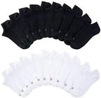K BELLS No Show Socks, 10 Pairs, Assorted Solids and Stripes, Fits Shoe Sizes 5.5-10