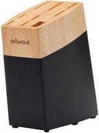 Skandia Constract 10-Piece Knife Block Set – Medium, Silver Stainless Steel Kitchen Knives with Wood Storage Block, Precision Cutting Tools for Everyday Cooking