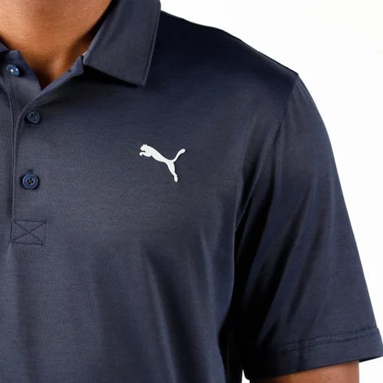 PUMA Men's Polo Shirt, Cotton Pique Knit, Classic Fit, Moisture Wicking, Breathable, Wrinkle Resistant, Short Sleeve, Golf & Tennis