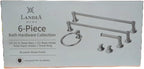 Landia Home 6-piece Bath Hardware Collection | Brushed Nickel Finish
