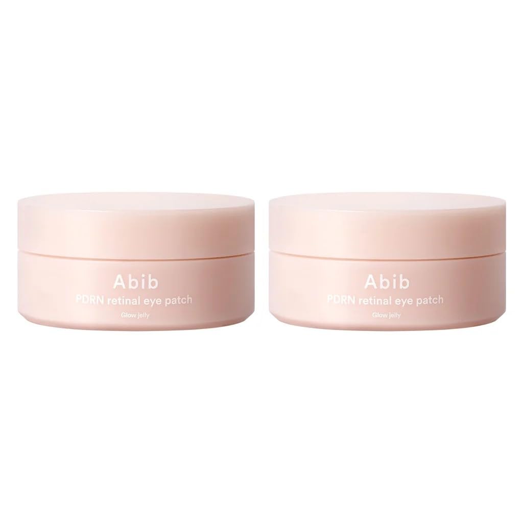 PDRN Retinal Eye Patches for Rejuvenating & Puffy Eyes with Glow Jelly, Niacinamide, Korean Skin Care, 2-pack, total 120 count and 5.92 oz