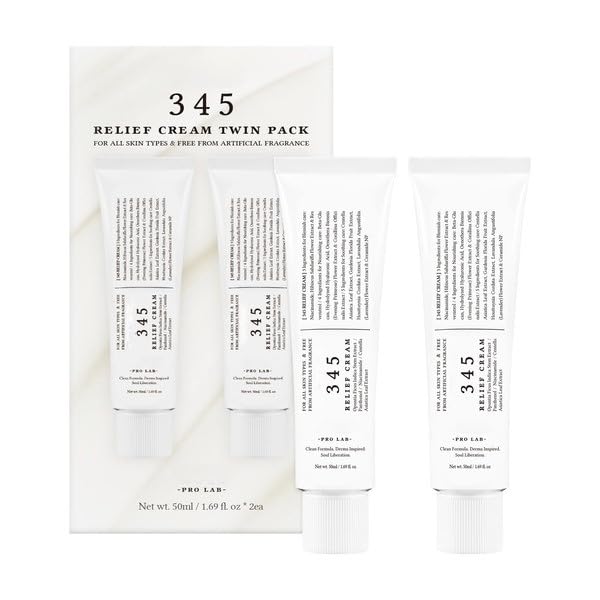 Dr Althea 345 Relief Cream | Moisturizer for Soothing Recovery and Blemish Care with PDRN & Niacinamide | Korean Vegan Skin Care for All Skin Types, 1.69 Fl Oz Pack of 2