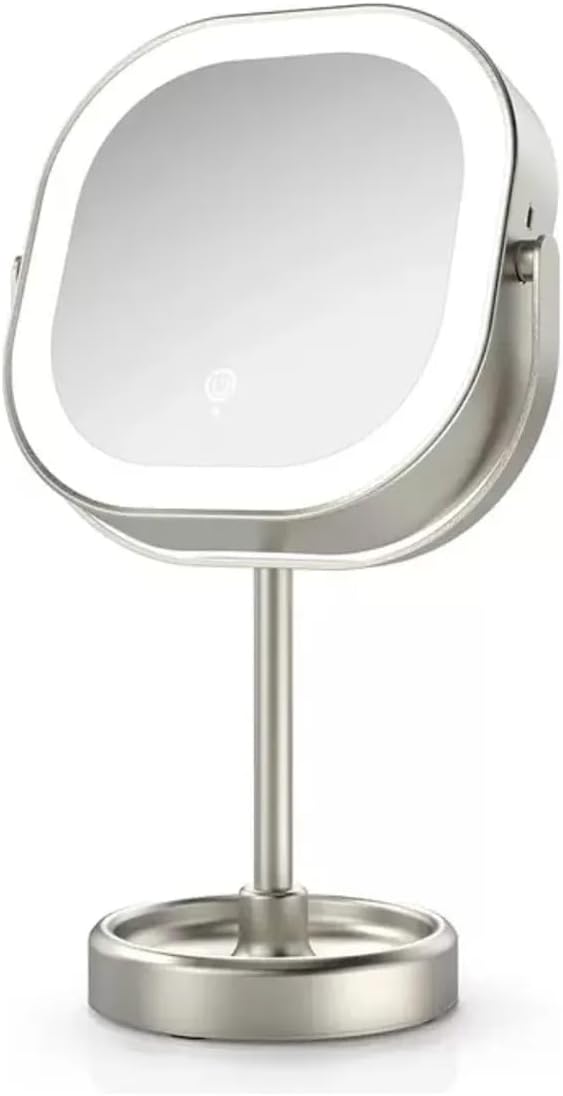 Makeup mirror with light on a white background
