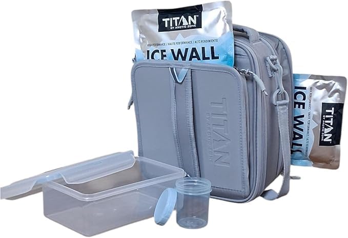 Titan Deep Freeze Fridge Cold Expandable Lunch Pack| Includes 2X 250g High Performance Ice Walls | Insulated Horizontal Design (Pale Frost)