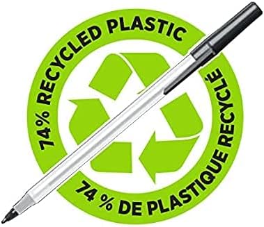 BIC Ecolutions Round Stic Ballpoint Pen, Medium Point (1.0mm), Black, 144-Count, For a Smooth Writing Experience