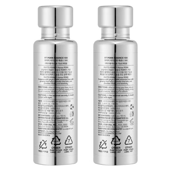 VT PDRN Essence 100 Elasticity & Wrinkle Care, Ceramide Complex, Panthenol, 2 pack 1.69 fl oz ea Korean Skincare